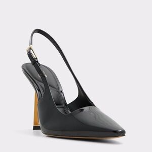 Comfortable Sling Back Heel - Gold Accent